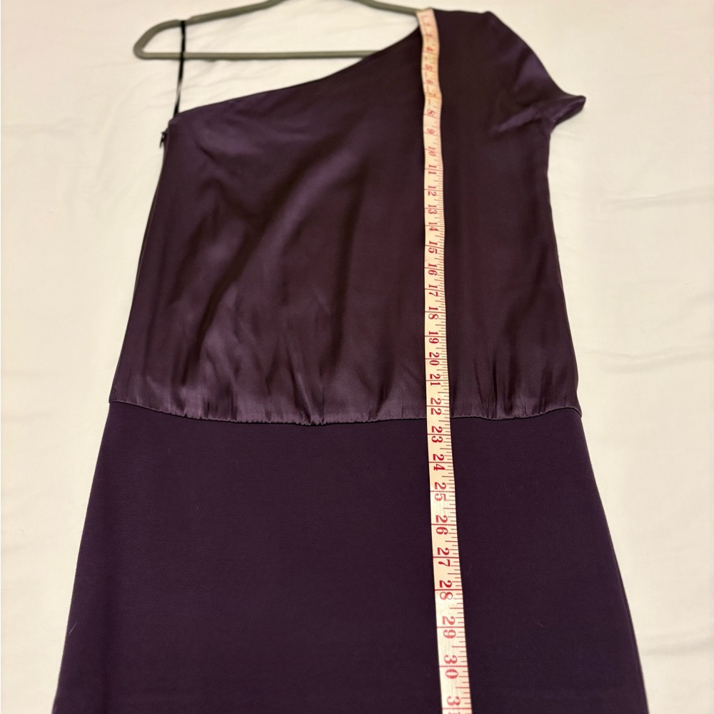Theory One-Shoulder Dress in Deep Plum